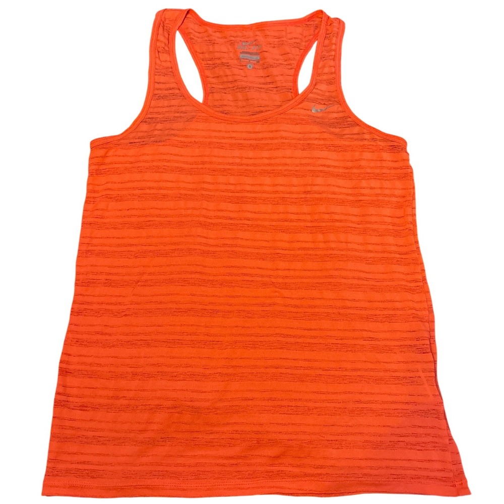 Nike Womens Orange Dri-FIT Racerback Athletic Tank Top Small